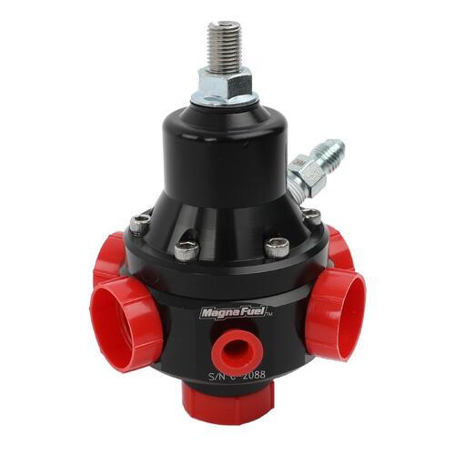 MagnaFuel Fuel Pressure Regulator, Carbureted, Return Style, Black, 3-12 psi, Inline, Each
