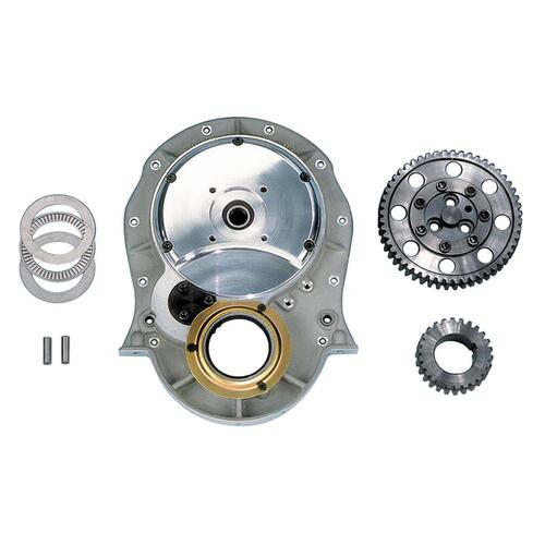 MILODON Gear Drive, Single Idler, 0.391 in. Raised Cam, Injection/Blown Drive, Drive Extension, For Chevrolet, Small Block, Set