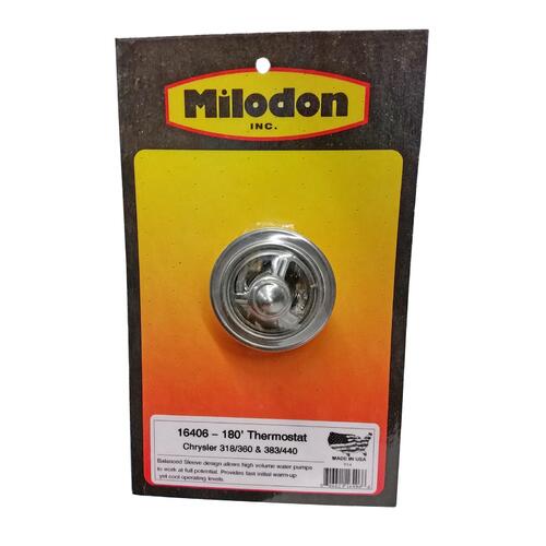 MILODON Thermostat, 180 Degree, High-Flow, Copper/Brass, For Chrysler, For Dodge, For Plymouth, Each