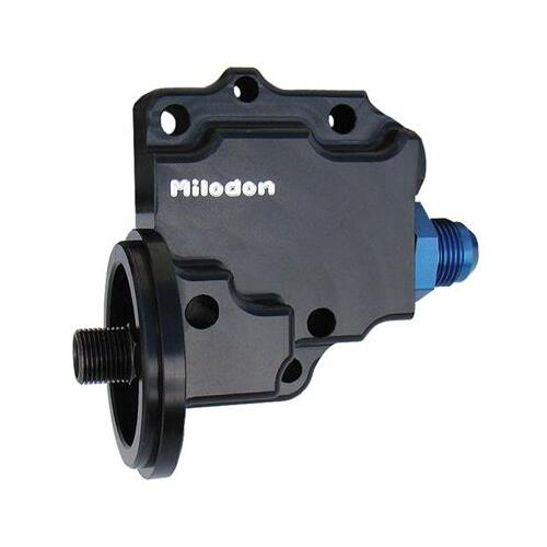 MILODON Oil Pump Cover, Billet Aluminum, Black, For Chrysler, For Dodge, For Plymouth, Big Block, Fits Hemi Motor Mounts, Each