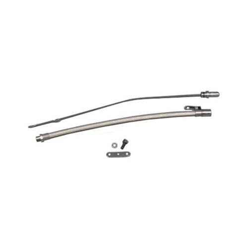 MILODON Dipstick with Tube, Engine, Braided Stainless Steel/Aluminum, Natural, For Chevrolet, Big Block, Each