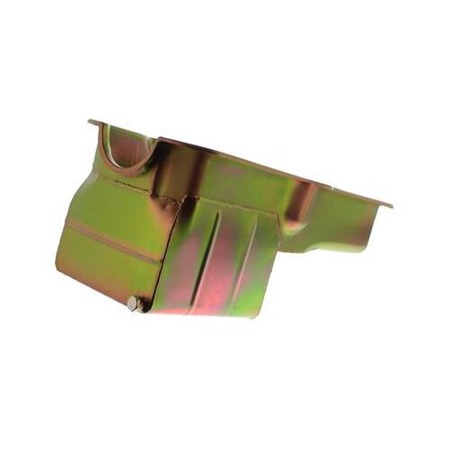 MILODON Oil Pan, Steel, Gold Iridite, 8 qt, AMC, For Jeep, V8, For Jeep, Uses Internal Pickup, Each