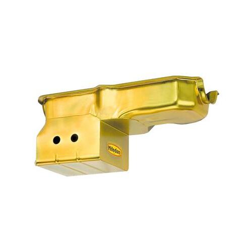 MILODON Oil Pan, Steel, Gold Iridited, 8 qt, AMC, For Jeep, V8, Uses External Pickup, Each