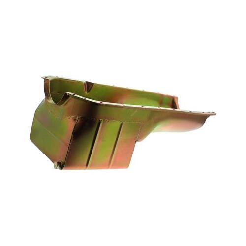 MILODON Oil Pan Steel Gold Iridite 7 qt. For Oldsmobile 330/350/400/403/425/455 Low Profile