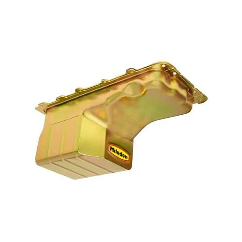 MILODON Oil Pan, Steel, Gold Iridite, 7 qt., For Ford, 4.6/5.4L, Each