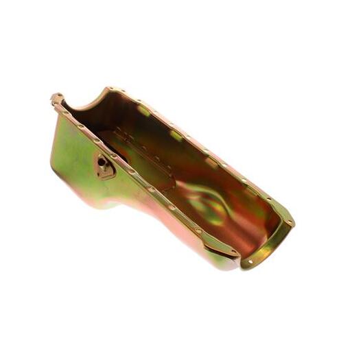MILODON Oil Pan, Steel, Gold Iridite, 5 qt, For Chevrolet, Big Block, Mark IV, Internal Oil Control Baffle, Each