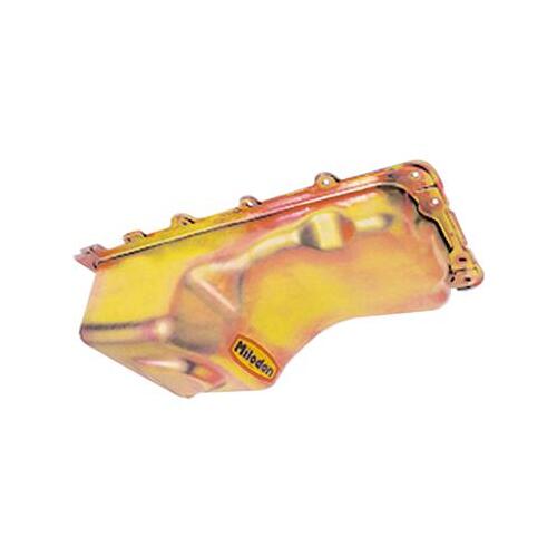 MILODON Oil Pan, Steel, Gold Iiridite, 5 qt., For Ford, 4.6/5.4L, 1994-2010, Internal Oil Control Baffle, Each