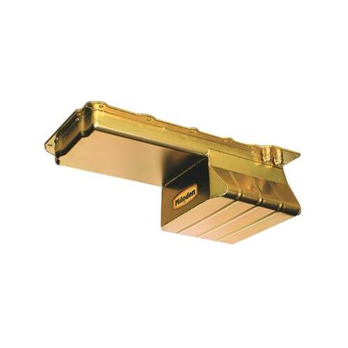 MILODON Oil Pan, Steel, Gold Iridite, 7 qt, For Chevrolet, Small Block LS, Each