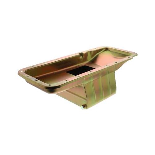 MILODON Oil Pan, Steel, Gold Iridite, 7 qt, Mopar, B/RB/Hemi, A, B and E Bodies, External Oil Pump, Each