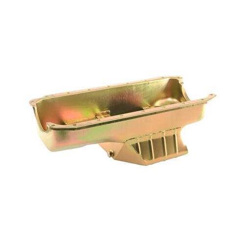 MILODON Oil Pan, Steel, Gold Iridite, 7 qt, Mopar, Small Block, 360, A, B and E Bodies, Oil Control, Stroker, Each