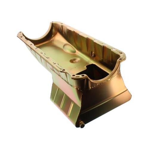 MILODON Oil Pan, Steel, Gold Iridite, 7 qt., For Chevrolet, Big Block, Mark IV, Each