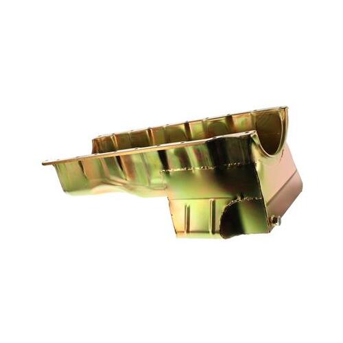 MILODON Oil Pan, Steel, Gold Iridite, 6 qt, For Chevrolet, Big Block, Mark V, Mark VI, Each