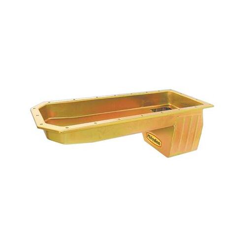MILODON Oil Pan, Street and Strip, Rear Sump, Steel, Gold Iridited, 7 qt., For Dodge, 5.7L, 6.1L, Each