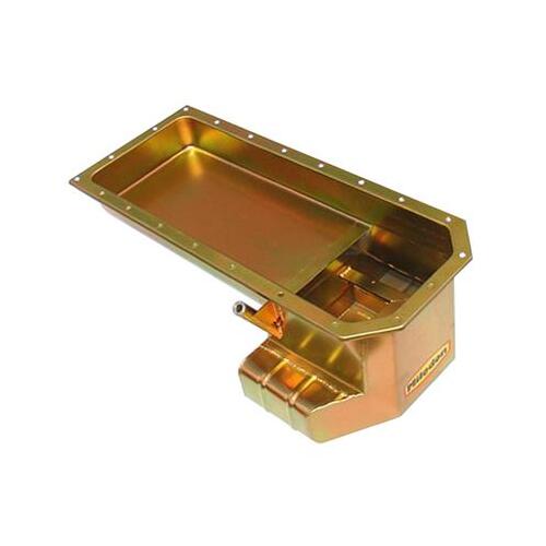 MILODON Oil Pan, Pro Touring, Steel, Gold Iridite, 9 qt, Mopar, 5.7/6.1L Hemi, Each