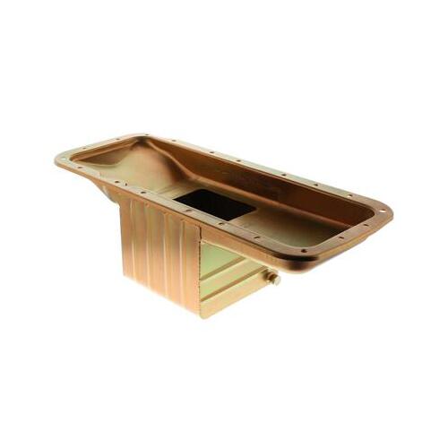 MILODON Oil Pan, Steel, Gold Iridite, 7 qt, Mopar, Big Block, B/RB, Fits A, B and E Bodies, Deep Sump, Each