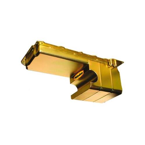 MILODON Oil Pan, Steel, Gold Iridite, 6 qt, 7 1/2 depth, LS Engine Swap, Each