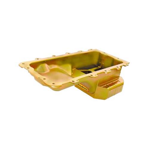 MILODON Oil Pan, Steel, Gold Iridite, 7 qt, For Ford, 4.6, Each