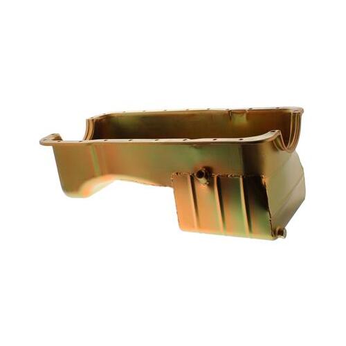 MILODON Oil Pan, Steel, Gold Iridite, 7 qt., For Ford, Small Block, 302/5.0L, Each