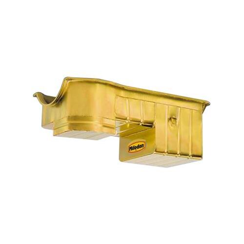 MILODON Oil Pan, Steel, Gold Iridite, 7 qt, For Ford, Small Block, 351C, Each