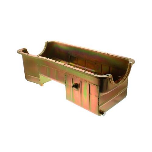 MILODON Oil Pan, Steel, Gold Iridite, 7 qt, For Ford, Big Block, 429/460, Fits 1979-Up, Each