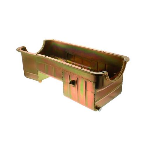 MILODON Oil Pan, Steel, Gold Iridite, 7 qt., For Ford, Big Block, 429/460, Fits 1979-Up, Each