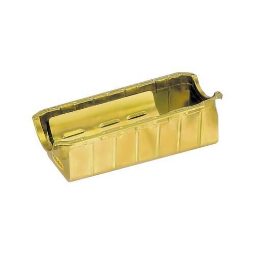 MILODON Oil Pan, Steel, Gold Iridite, 8 qt, For Chevrolet, Big Block, Mark IV, Fits Tube Chassis, Each