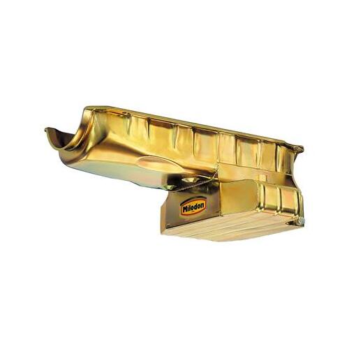 MILODON Oil Pan, Pro Touring, Steel, Gold Iridte, 8 qt, For Chevrolet, Big Block, Mark IV, Competition Baffling, Each