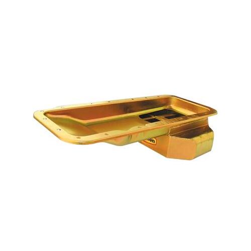 MILODON Oil Pan, Steel, Gold Iridated, 7 qt, Mopar Big Block RB, Internal Pickup, Tubular K-Member, Each