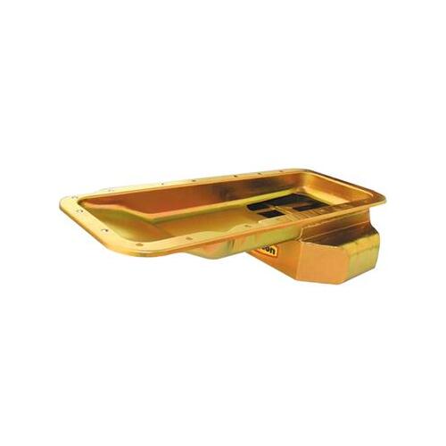 MILODON Oil Pan, Steel, Gold Iridated, 7 qt., Mopar Big Block RB, Internal Pickup, Tubular K-Member, Each