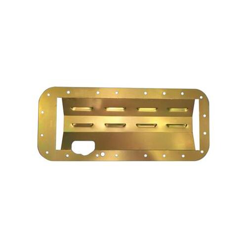MILODON Windage Tray, Steel, Gold Iridite, Louvered, Rear or Center Sump, Mopar, Big Block B, Big Block RB, 426 Hemi, Kit
