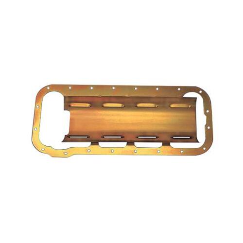 MILODON Windage Tray, Steel, Gold Iridite, Louvered, For Ford, Big Block, 390-428