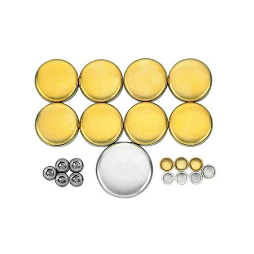 MILODON Freeze Plug Kit, Brass, For Chevrolet, Small Block, 400, Kit