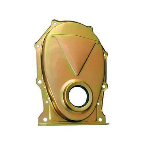 MILODON Timing Cover, 1-Piece, Steel, Gold Iridated, For Chrysler, For Dodge, For Plymouth, Big Block, Hemi, Kit