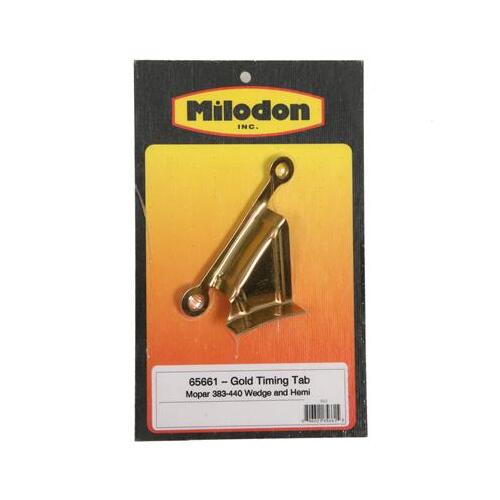 MILODON Timing Pointer, Gold Iridited, Steel, Mopar, Big Block B/RB, Each