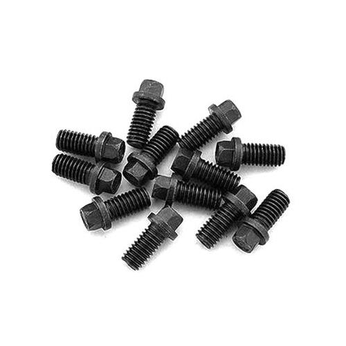 MILODON Header Fasteners, Bolts, Hex Head, Steel, Black Oxide, For Chevrolet, For Chrysler, For Pontiac, Set of 12