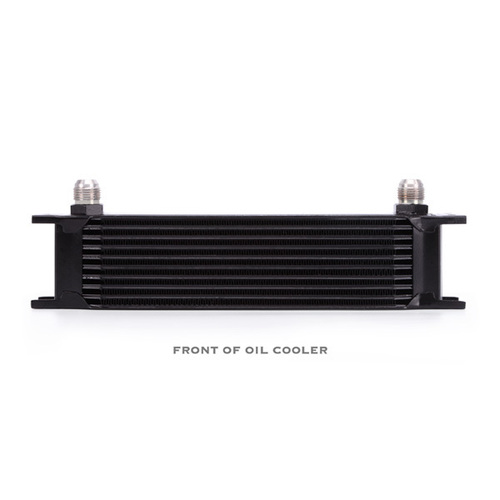 Mishimoto Oil Cooler, Universal, 10-Row, Black Cooler, Non-Thermostatic, Kit