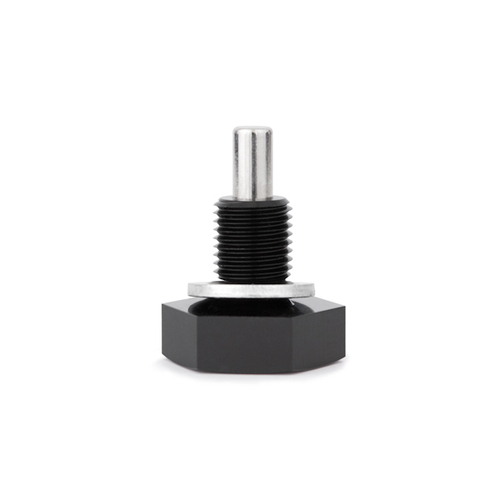 Mishimoto Oil Drain Plug, Magnetic, Black, M12 x 1.25, Each