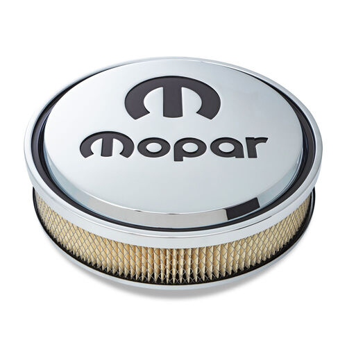 Slant-Edge Air Cleaner MOPAR ® Emblem, Chrome; Recessed Black Emblem