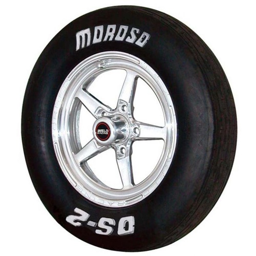 Moroso Tyre, Front, DS-2, 23in. X5.0X15in, Bias-Ply, Solid White Lettering, Each