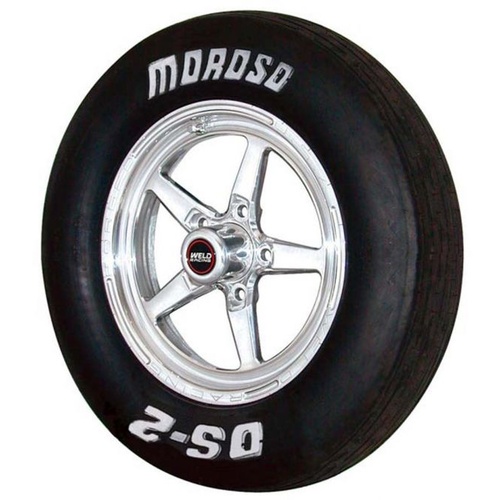 Moroso Tyre, Front, DS-2, 23in. X5.0X15in., Bias-Ply, Solid White Lettering, Each