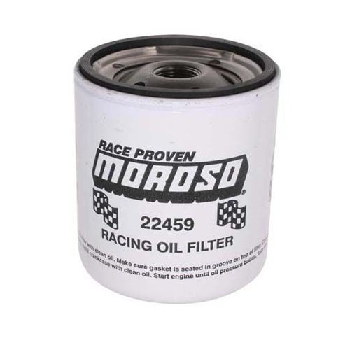 Moroso Oil Filter, For Chevrolet, 13/16in. Thread, 4 9/32 In Tall, Racing, Each