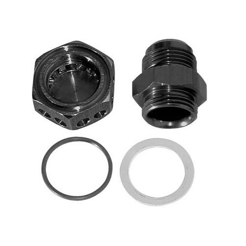 Moroso Fitting, Vacuum Pump, Straught, Male -12A AN Threads, Aluminium, Black, Each