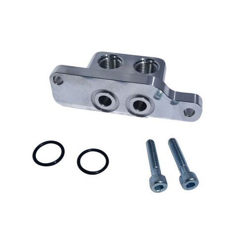 Moroso Oil Filter Adapter, GM LS, 90 Deg Remote, Each
