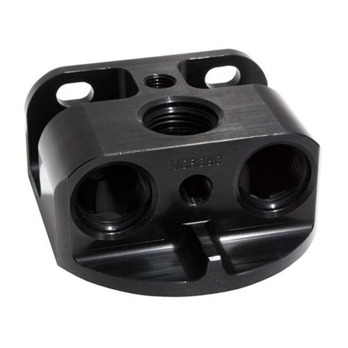 Moroso Oil Filter Adapter, Oil Filter Remote Mount, Front Port, 13/16 In -16, 3/4 In -16, 22mm Thread, Each