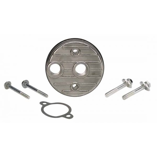 Moroso Adapter, Oil Filter Bypass, Bolt-On, Aluminium, Natural, 1/2in. NPT Inlet/Outlet, Kit
