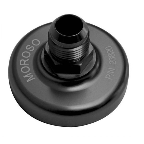 Moroso Adapter, Oil Filter, Block-Off Plate, Aluminium, Back Anodized, 3/4-16in. Thread, -12 AN Outlet, Each