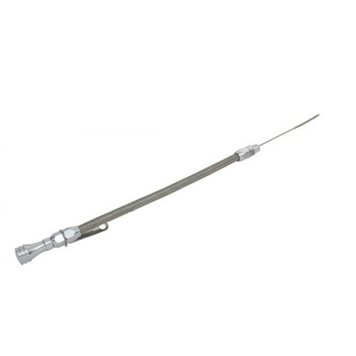 Moroso Dipstick with Tube, Engine, Flexible, Braided Stainless Steel, 1/4 in. NPT, Universal, Each