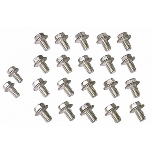 Moroso Oil Pan Bolts, Zinc Plated, Hex Head, For Chevrolet, For Oldsmobile, Set of 18