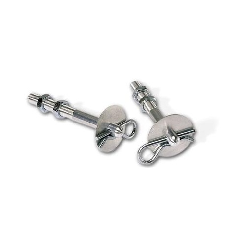 Moroso Hood Pins, Hairpin-Style, 4in. Long, 3/8in. Dia., Aluminium, Natural, Kit
