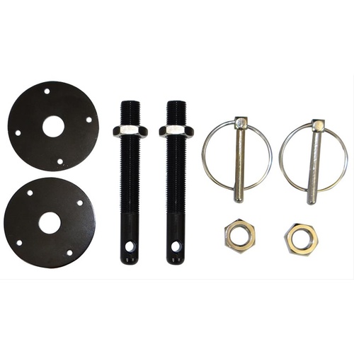 Moroso Hood Pins, Torsion Pin, 1/2in. Dia., Aluminium, Black, Kit